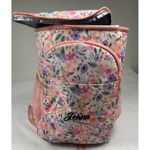 Marleylilly Floral Insulated Backpack Cooler Jenna Name Pink‎ Flowers Print